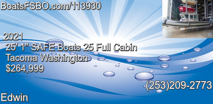 SAFE Boats 25 Full Cabin