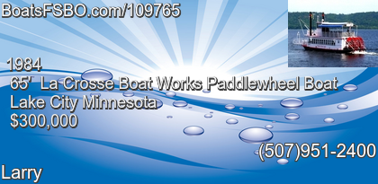 La Crosse Boat Works Paddlewheel Boat