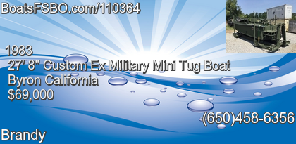 Custom Ex Military Mini Tug Boat