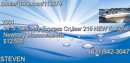 Sea Ray Express Cruiser 215 NEW ENGINE 2015