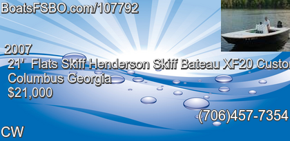 Flats Skiff Henderson Skiff Bateau XF20 Custom Epoxy Layup